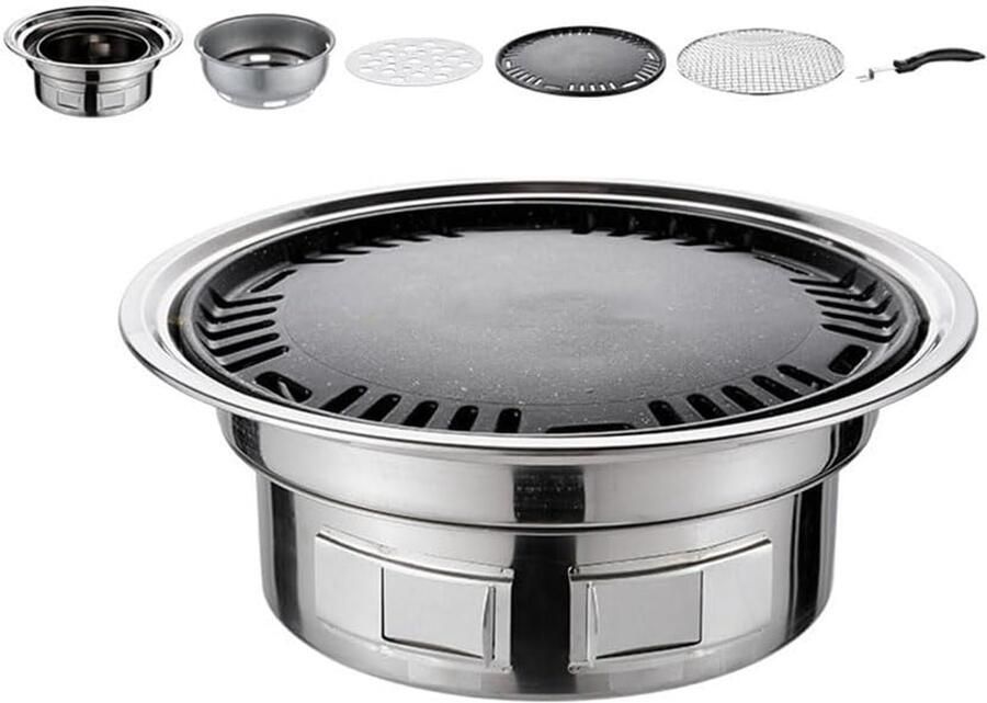Barbecue Grill Draagbare BBQ Buiten Koken Multifunctioneel 33 cm Zilver