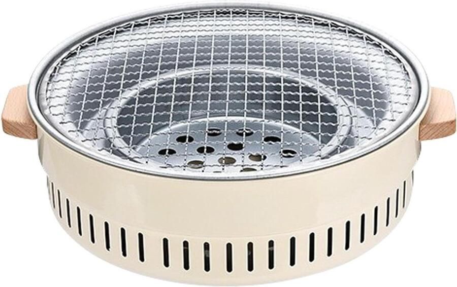 Barbecue Grill Draagbare Brander Buiten Koken Niet-Klevend Rooster 32 Cm Diameter Zwart