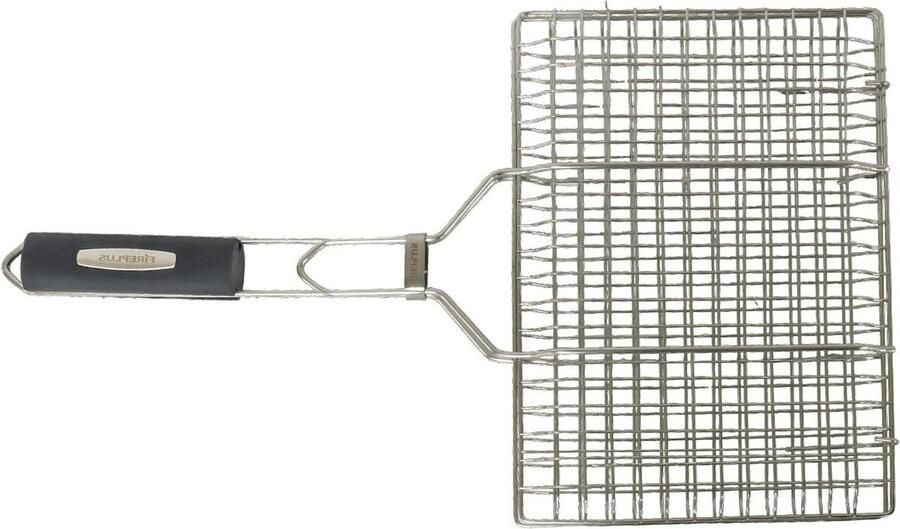 Barbecue Grill Dubbel Rooster Buiten Koken Veiligheidsslot 32 x 21.5 cm Zilver en Zwart
