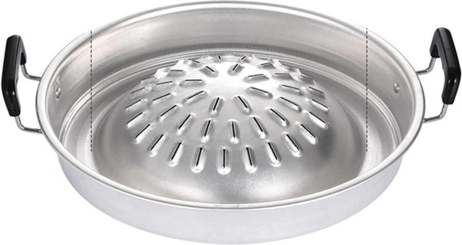 Barbecue Grill Hot Pot Pan Buiten Koken Twee-in-één Functie Voor 10-15 personen Zwart