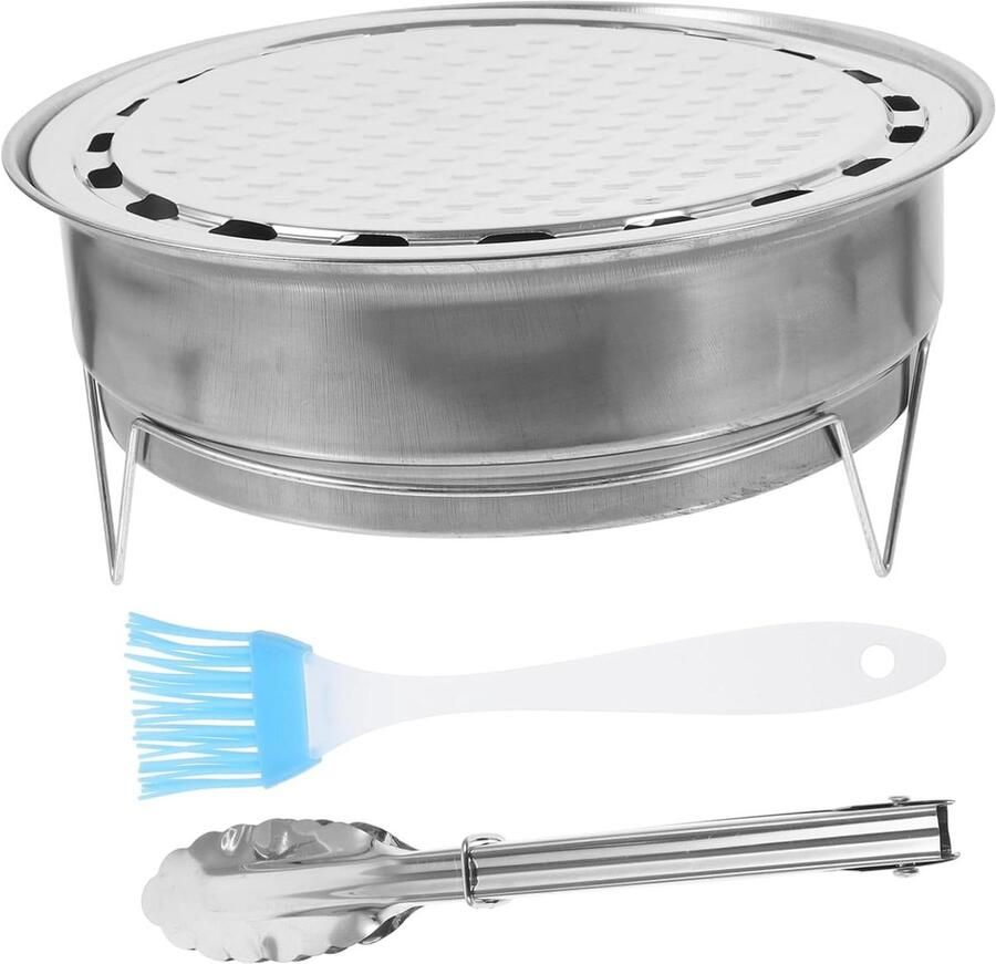 Barbecue Grill Kampeer Grill Buiten Koken Temperatuur Bestendig 27.7 cm Zilver
