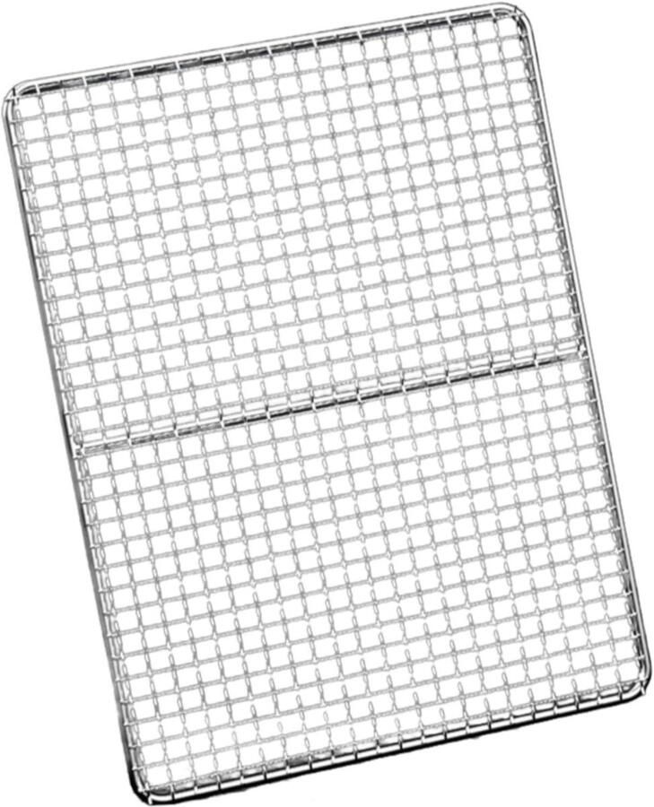 Barbecue Grill Rooster BBQ Mesh Buiten Koken Roestvrij Staal 40cm x 35cm Zilver