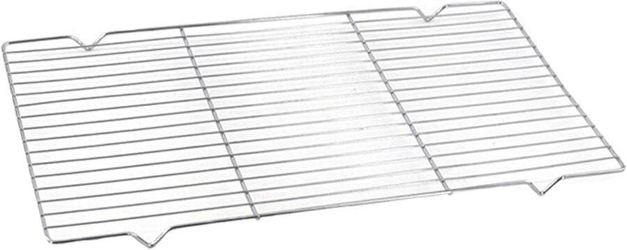Barbecue Grill Rooster Kookrek Koelrek Buiten Koken Anti-aanbaklaag 21x38 cm Zilver