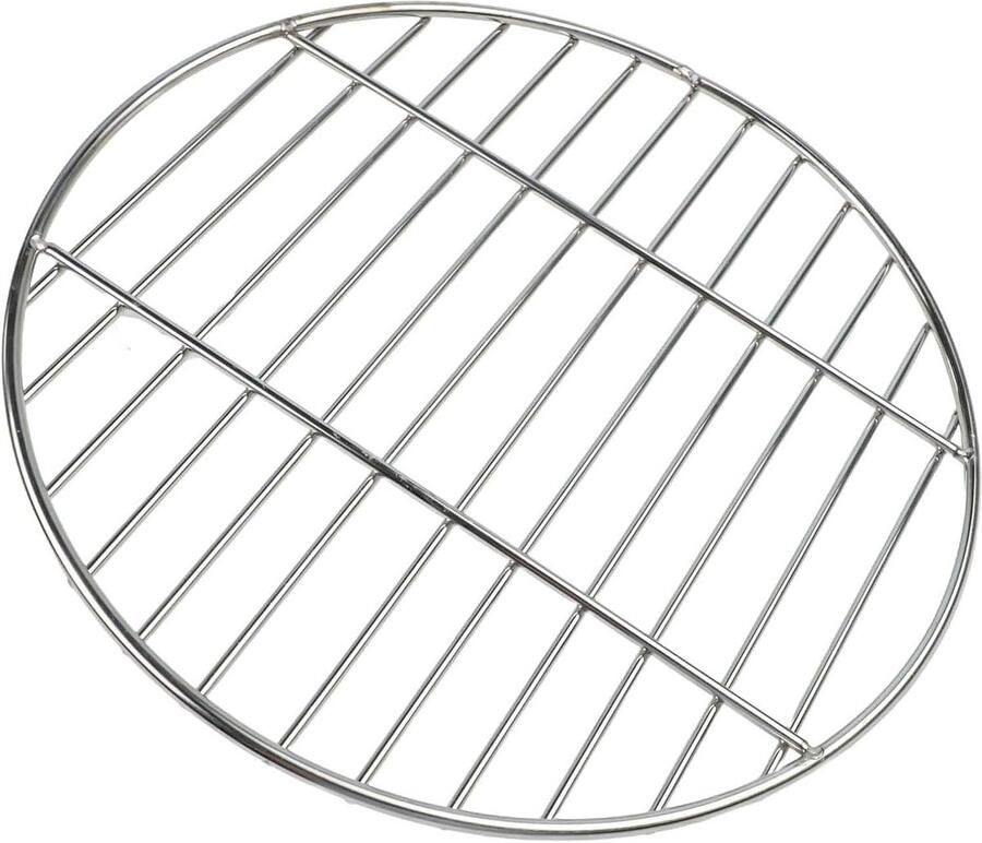 Barbecue Grill Rooster Kookrooster RVS Outdoor Koken Gelijkmatige Warmte 33cm Diameter Zilverkleurig