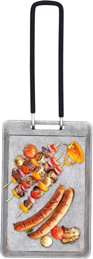 Barbecue Grill Warmteplaat Platte bakplaat Grillpan Buiten Koken Antiaanbaklaag 16L x 12B cm IJzer