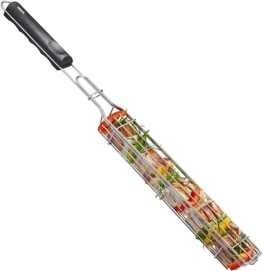 Barbecue Grillmand BBQ Mand Groenten Grillen Roestvrij Staal 49 x 4 cm Zilver