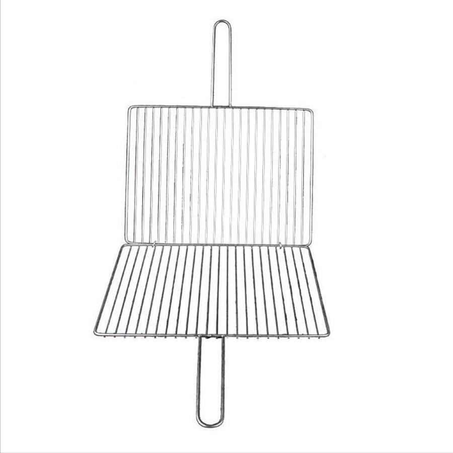 Barbecue Grillmand Grill Klem Net Buiten Koken Groot Kookoppervlak 40 x 26 cm Zilver