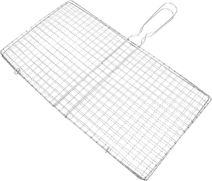 Barbecue Grillmand Grillrek Buiten Koken Gelijkmatige Verwarming 39x36 cm Zilver