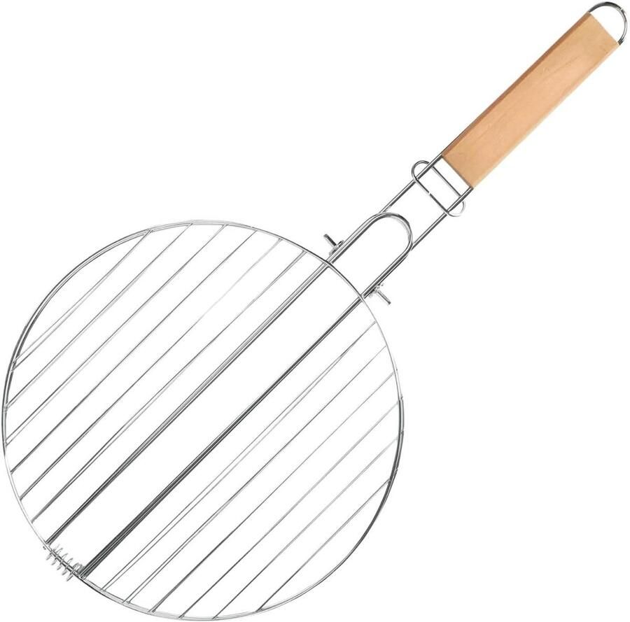 Barbecue Grillmand Vismand BBQ Buiten Grillen Anti-aanbaklaag 26.5 cm Zilver