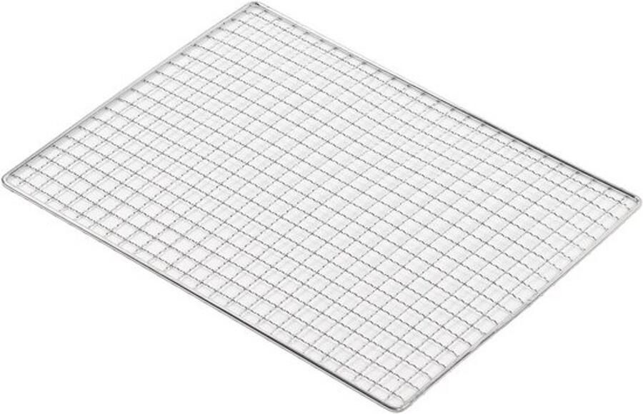 Barbecue Grillmat Grillnet Draadmat Buiten Koken Roestvrij Ijzer 36 x 27 cm Zilver