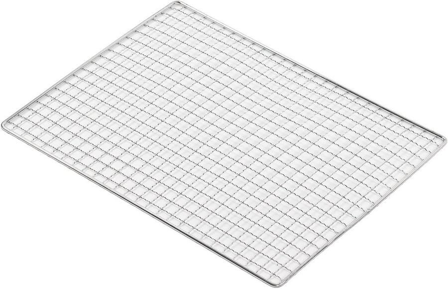 Barbecue Grillmat Grillnet Draadmat Buiten Koken Roestvrij Ijzer 36 x 27 cm Zilver
