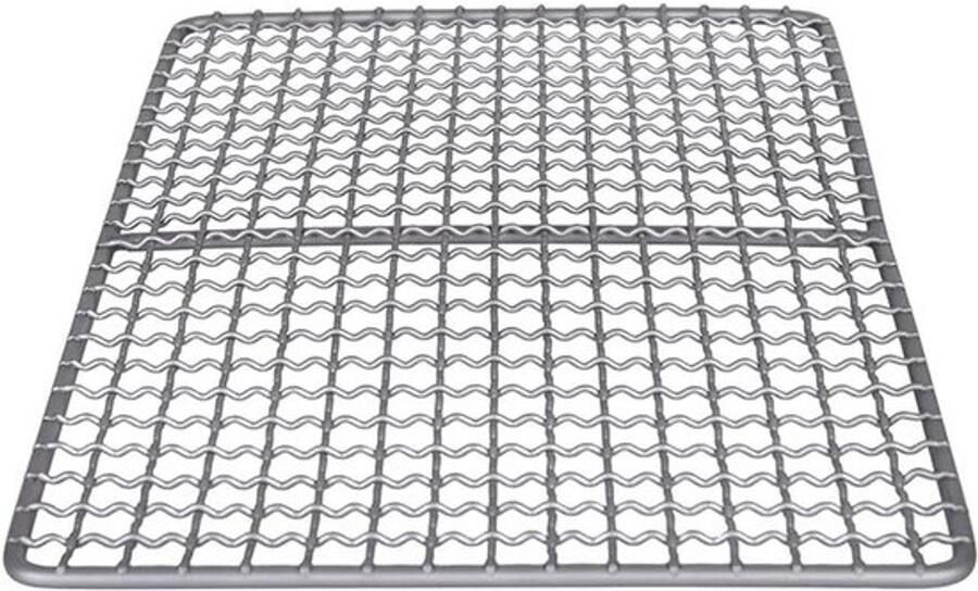 Barbecue Grillnet Hangend Kooknet Buiten Koken Gelijkmatige Warmte 25.5 x 16.5 cm Zilverkleurig