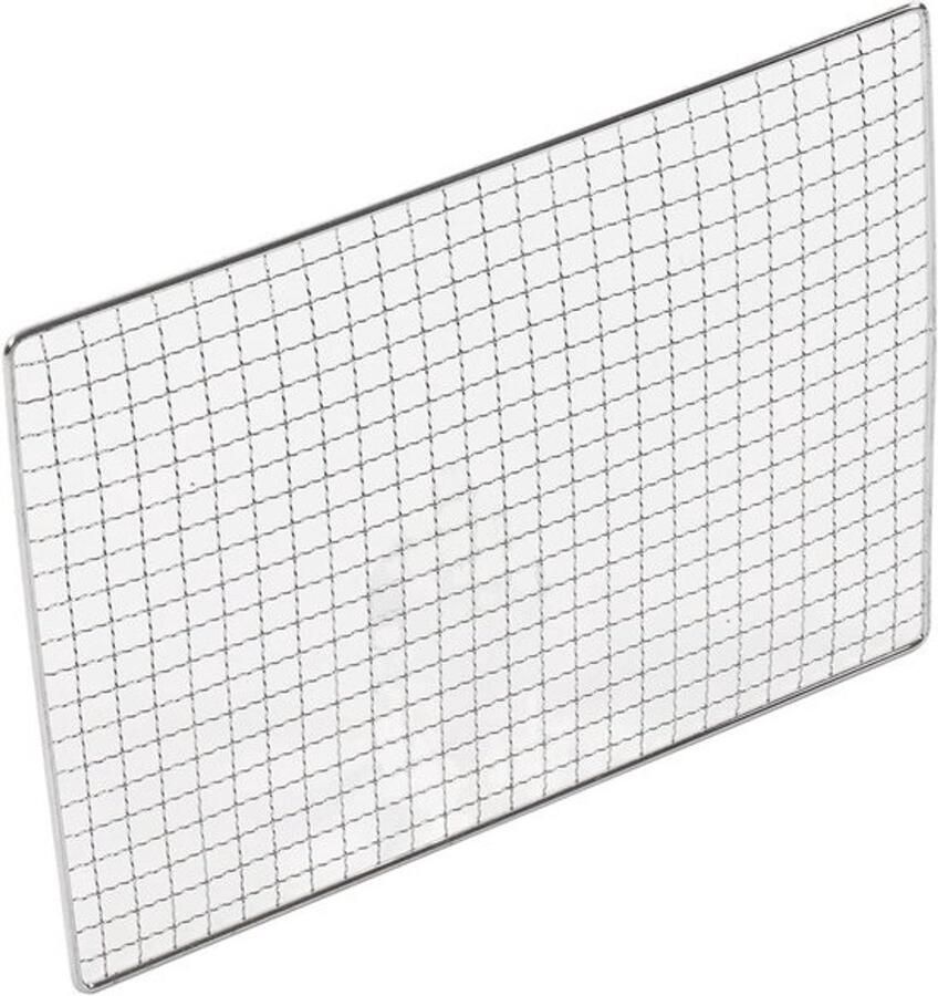 Barbecue Grillnet Kookrooster Ijzer Buiten Koken Roestbestendig Ontwerp 35 x 27 Cm Zilver