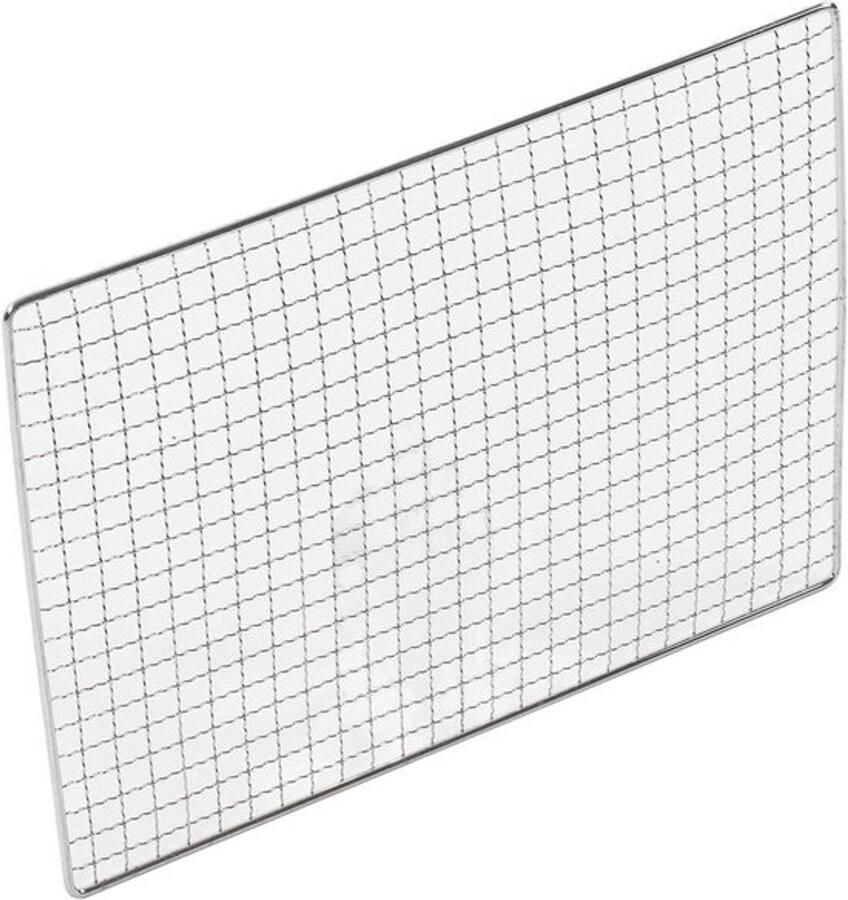 Barbecue Grillnet Kookrooster Ijzer Buiten Koken Roestbestendig Ontwerp 35 x 27 Cm Zilver
