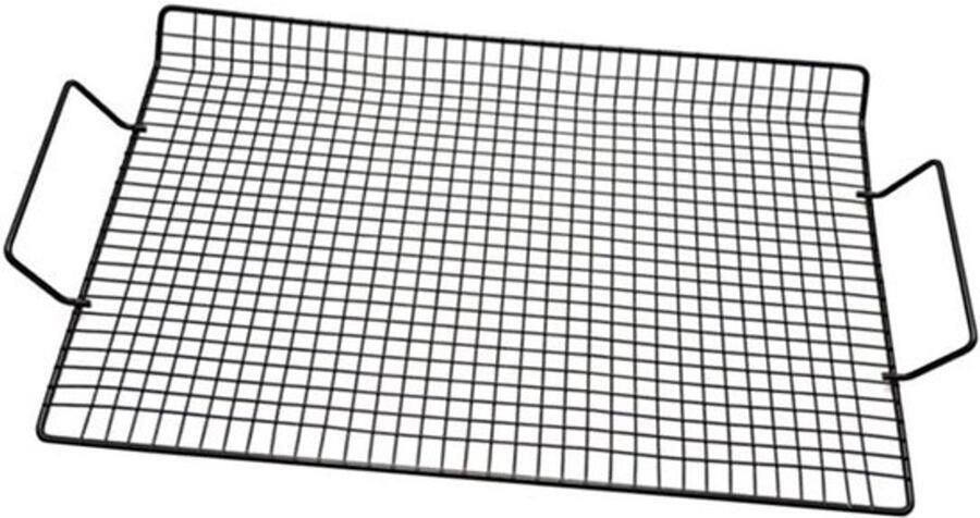 Barbecue Grillrek Baknet Grillrooster Koelen van Gebakken en Antiaanbaklaag 38x25.5x2.3CM Zwart