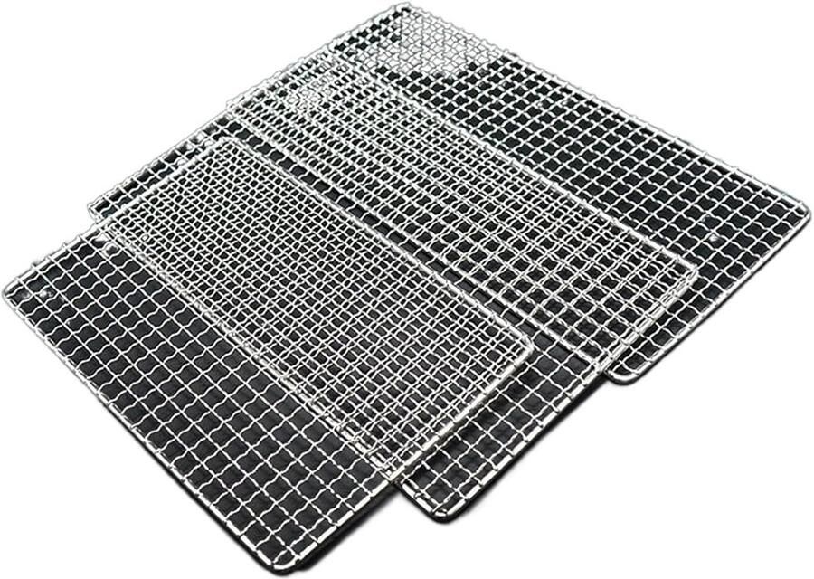 Barbecue grillrooster Roestvrijstalen mat Buiten koken Gelijkmatige warmteverdeling 60 x 60 cm Zilver