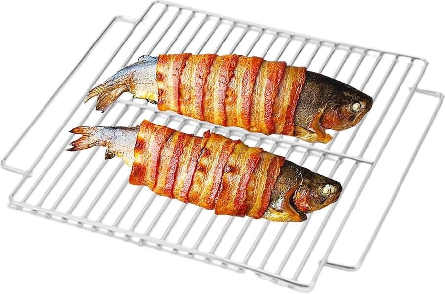 Barbecue Grillroosters Outdoor Roosters Vis Groenten Grillen Herbruikbaar Roestvrij Staal 24 x 20 x 1 cm