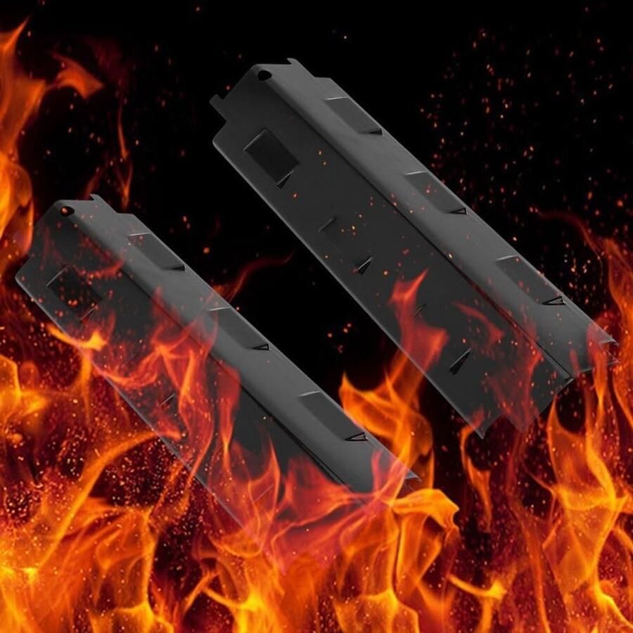 Barbecue Hitteplaat Grill Vlamplaat Barbecue Onderdelen Vervangen Gelijkmatige Warmte Verdeling 37x11cm Zwart