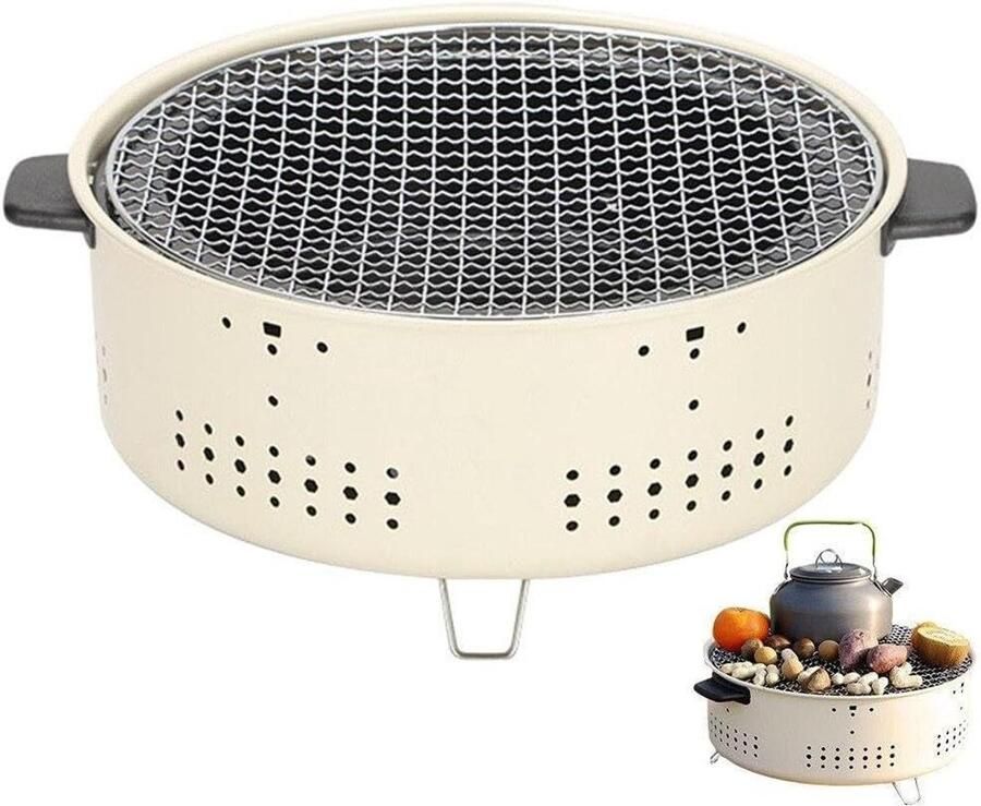 Barbecue Kachel Draagbare Grill Buiten Koken Gietijzeren Constructie 31 x 13.5 cm Zoals Afgebeeld