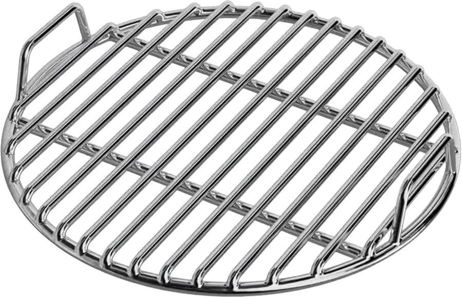 Barbecue Kookrooster Grillplaat Rond Buiten Koken Hittebestendig Staal 36 cm Diameter Zilver