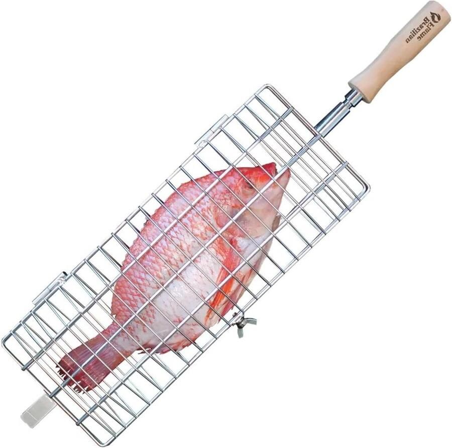 Barbecue Mand Grillmand Vlees Vis Buiten Koken Roestvrij Staal 15 kg Zilver