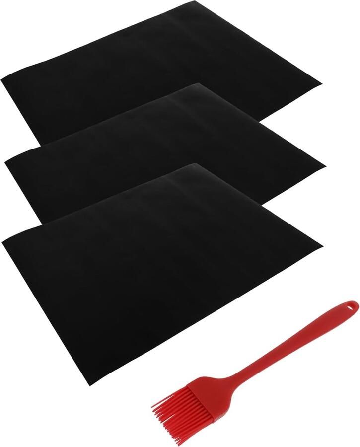 Barbecue Mat Bakplaat Liner Outdoor Grillen Herbruikbaar & Knipbaar 40x50CM Zwart