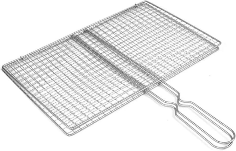 Barbecue Net Grillmand Klem Buiten Koken Herbruikbaar Ontwerp 22x40cm Zilver