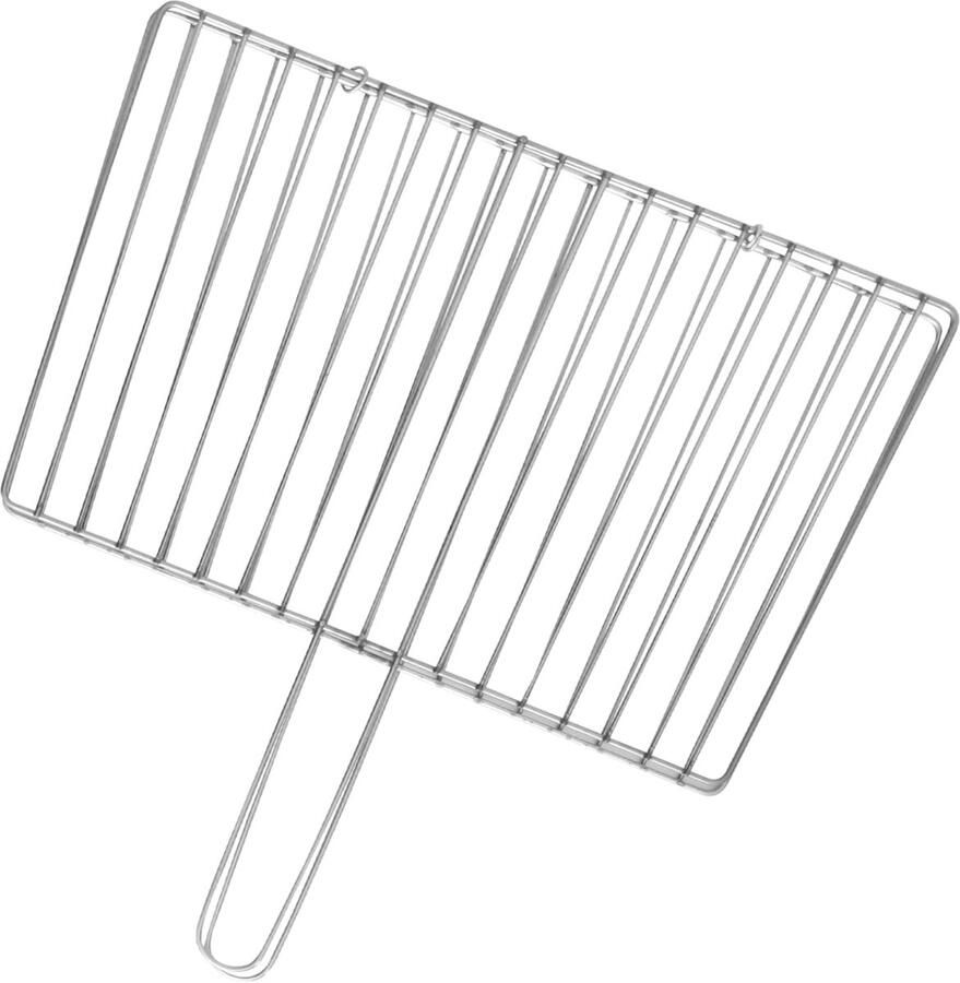 Barbecue Netklem Grillklem Visklem Vis Grillen Roestvrij Staal 42 x 35 cm Zilver