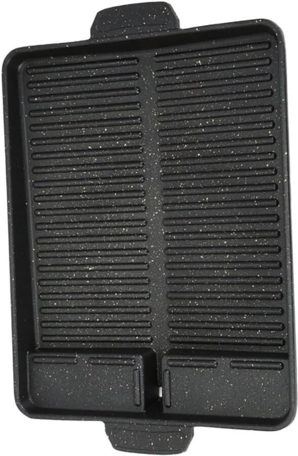Barbecue Plaat Bakplaat Grill Outdoor Koken Compact Draagbaar 37.5x26x3 cm Zwart