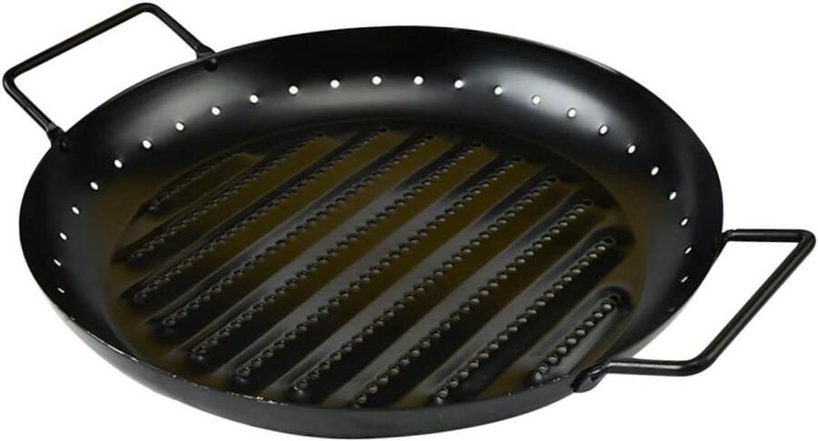 Barbecue Plaat Grill Pan Buiten Koken Antiaanbaklaag Rond Zwart