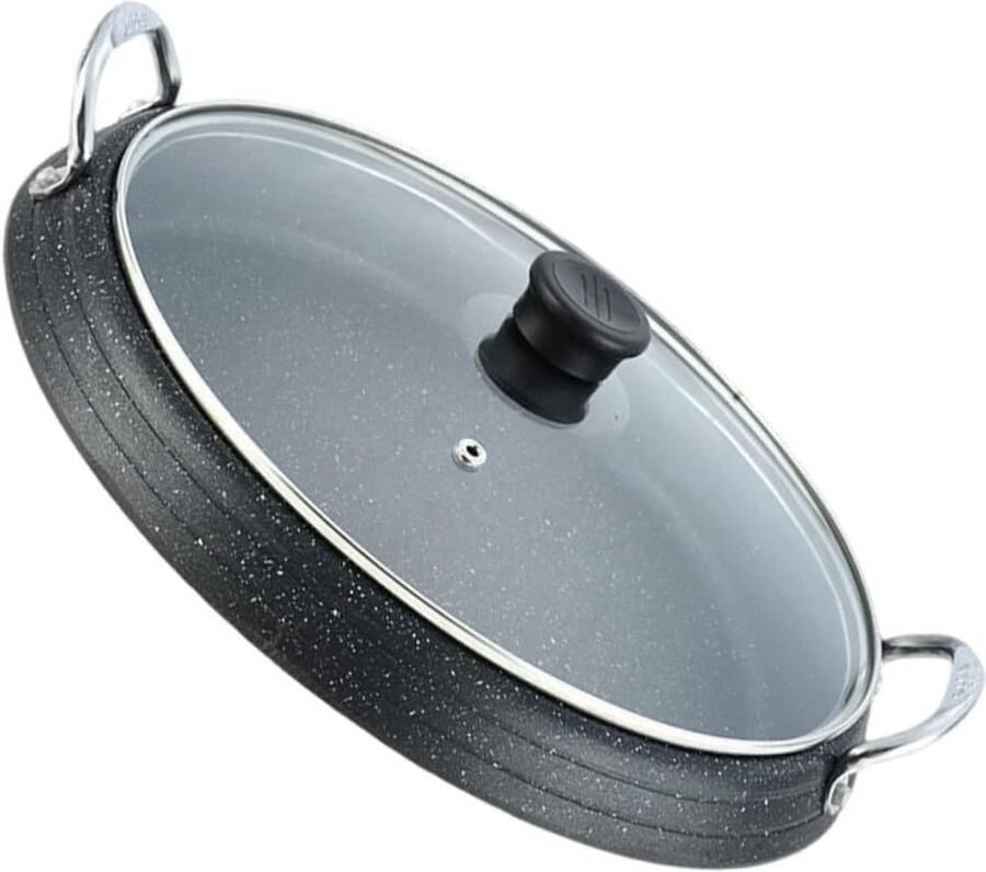 Barbecue plaat Grillpan bakplaat Vlees grillen Antiaanbaklaag 30x30x8 cm Zwart