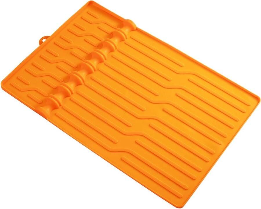 Barbecue Plank Mat Grillplaat Onderlegger Grill Accessoires Organiseren Anti-Slip Ontwerp 60x40cm Oranje