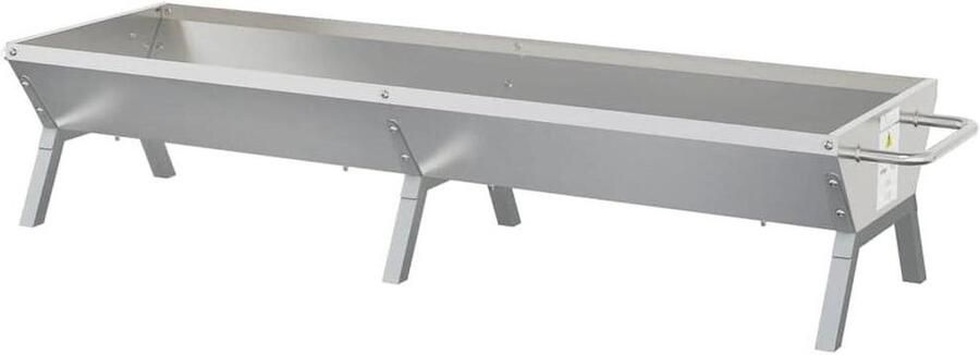 Barbecue plate Grill bak Buiten koken Roestvrij staal 158x42x31cm Zilverkleurig