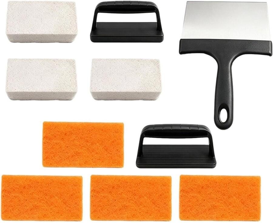 Barbecue Reiniger Schuurpad Grill Efficiënt Schoonmaken Krasvrije Kracht 25x16.5x8.5 cm Grijs