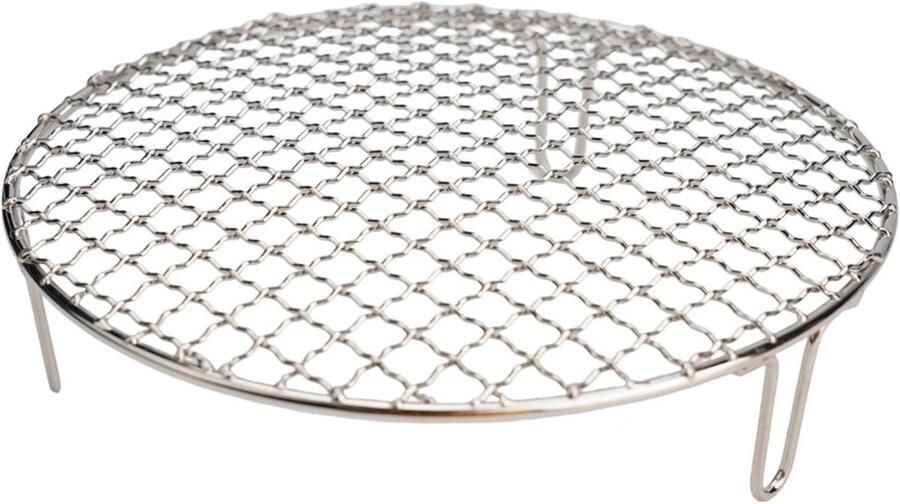 Barbecue rooster Grill rek Buiten koken Gelijkmatige verwarming 25 cm diameter Zilver