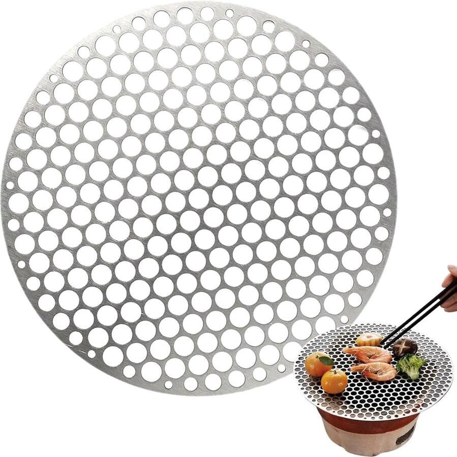 Barbecue Rooster Kooknet Ovenrek Buiten Grillen Bakken Hittebestendig Roestvrij Staal 26x26x2 cm