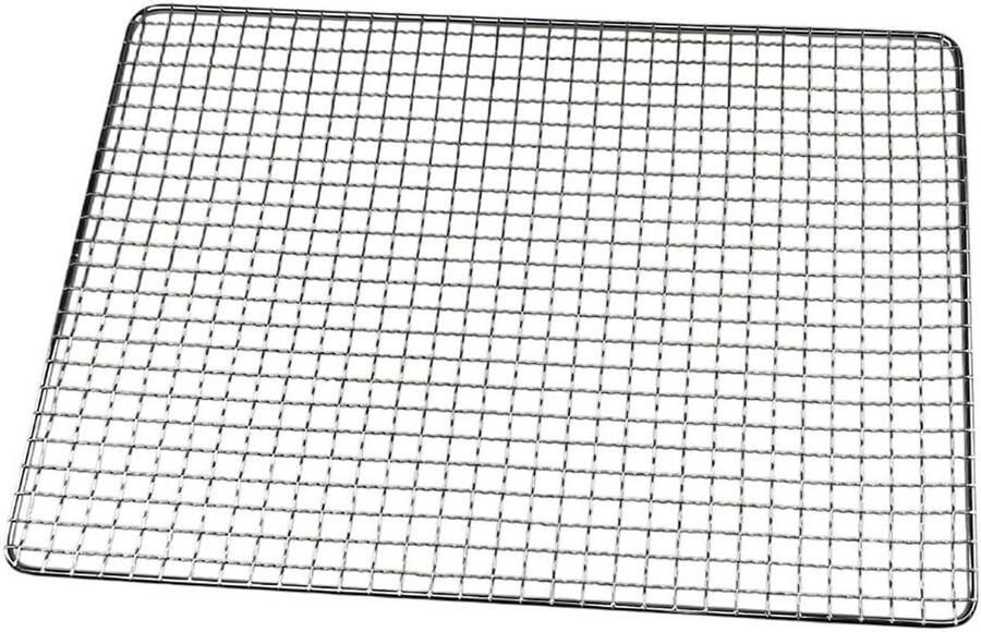 Barbecue rooster Vis en groente grill Buiten koken Gegalvaniseerd ijzer 50 x 38 cm Zilverwit