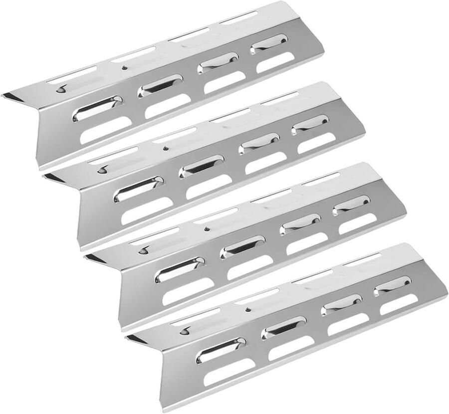 Barbecue Vlamverdelers Grill Warmteplaten Buiten Koken Roestvrij Staal 4 Stuks Zilverkleurig