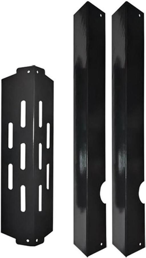 Barbecue Warmtegeleidingsplaat Grill Hitteplaat Gelijkmatig Grillen Robuust Staal 46 x 17 x 8 cm Zwart