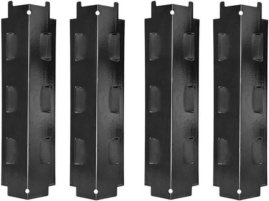 Barbecue Warmteplaat Hitteschild Grill BBQ Onderhoud Gelijkmatige Warmte 4 stuks 37 cm Zwart