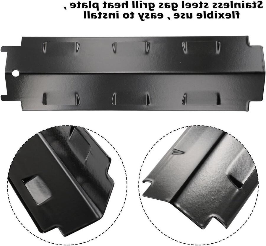 Barbecue Warmteplaten Grill Vlamtemmers Buiten Grillen Roestvrij Staal 2 stuks Zwart