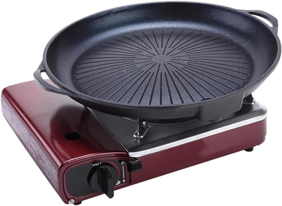 Barbecueplaat Draagbare Grill Buiten Koken Antiaanbaklaag 38 x 34 cm Zwart