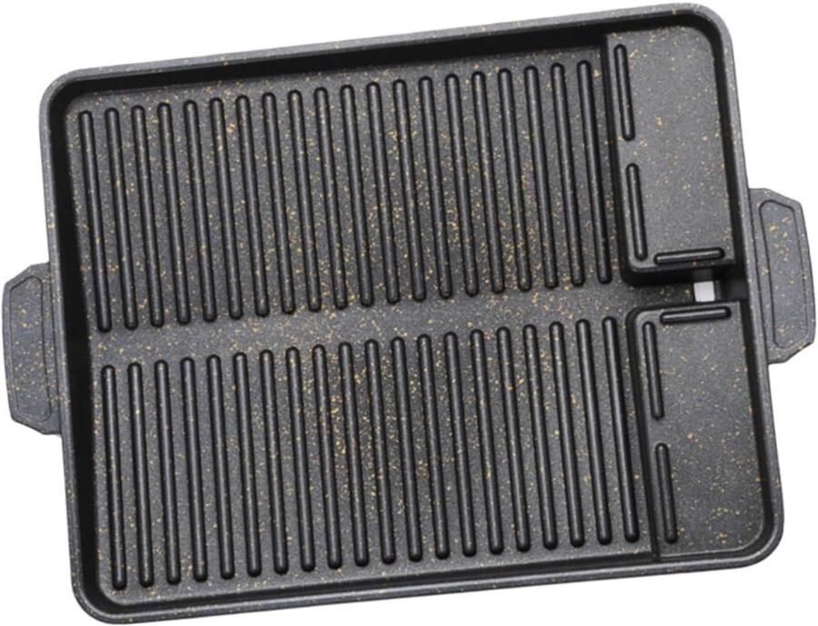 Barbecueplaat Grillpan Bakplaat Lekker Grillen Antiaanbaklaag 35x26 cm Zwart
