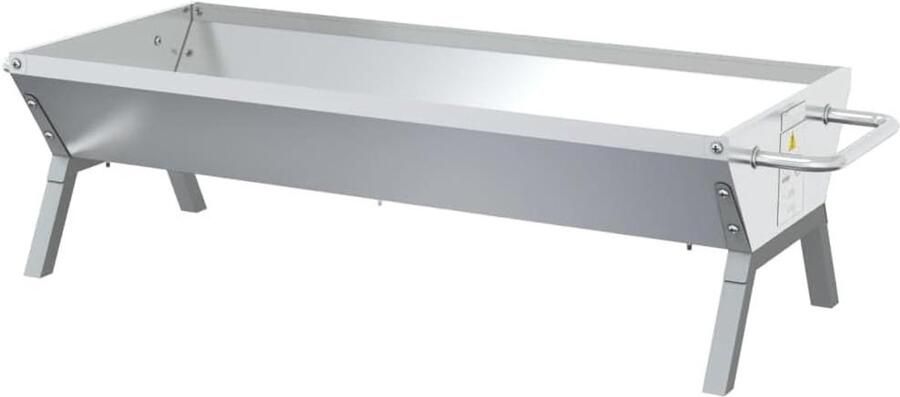Barbecueplaat Grillplaat Bakplaat Buiten Koken Roestvrij Staal 118x42x305 cm Zilverkleurig
