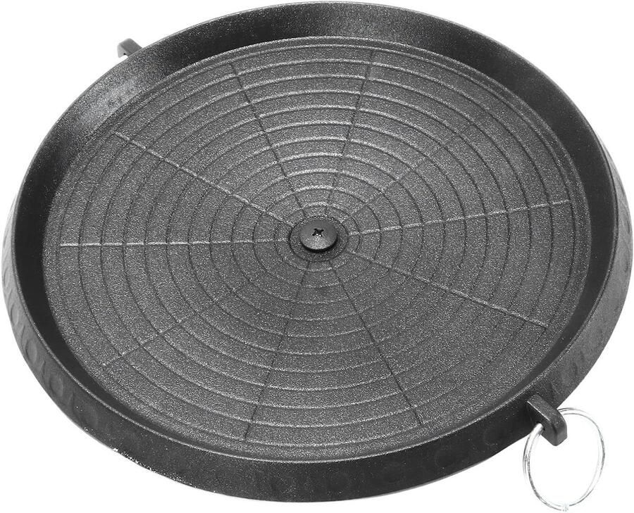 Barbecueplaat Grillplaat Bakplaat Buiten Koken Rookloos Ontwerp 32 cm Diameter Zwart