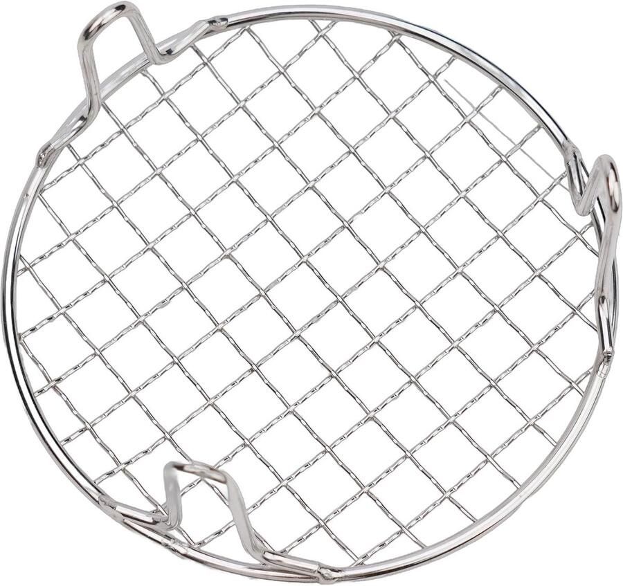 Barbecueraster Rond Grillrek Staal Buiten Koken Gelijkmatige Warmte 15 cm Diameter Zilverkleurig