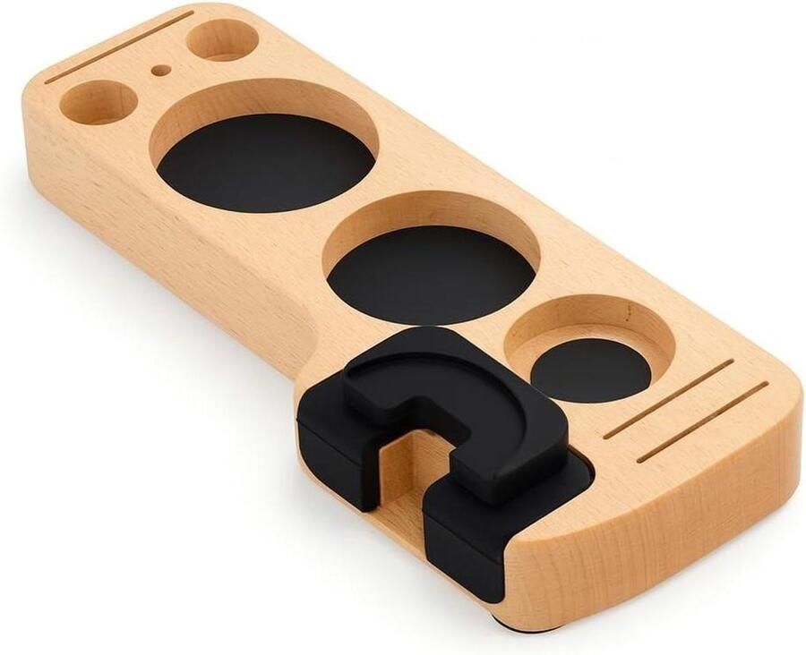 Barista Houten Station Aandrukstation Koffie Perfecte Espresso Antislip & Stabiel Compact Ontwerp Hout & Staal