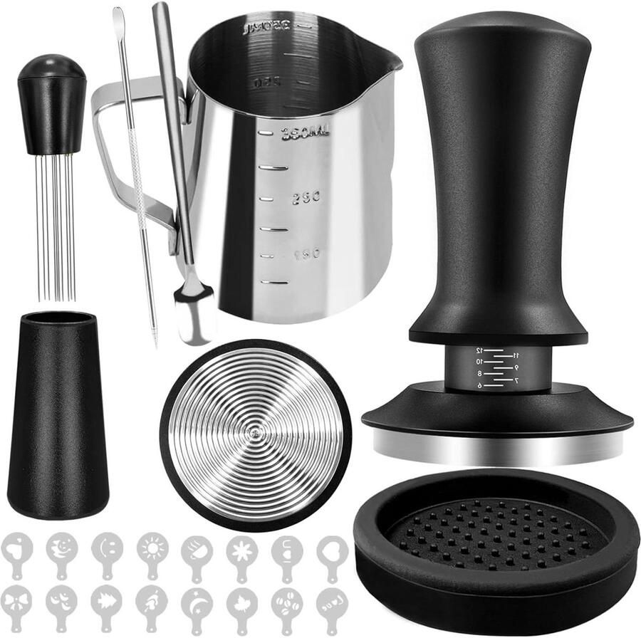 Barista Kit Espresso Accessoires Koffie Maken 22-delige Set 51mm Zwart