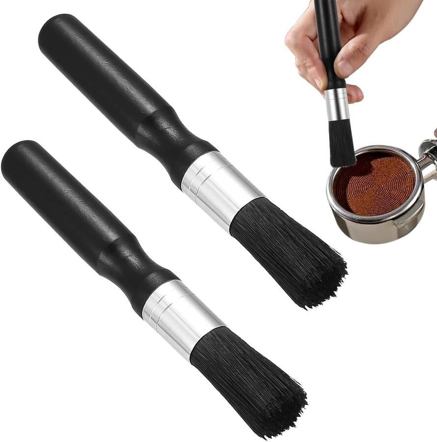 2 Stuks Barista Borstel Schoonmaakborstel Koffieborstel Espresso Borstel voor Filterhouder Accessoires Koffieborstel voor Reiniging Koffiemachine