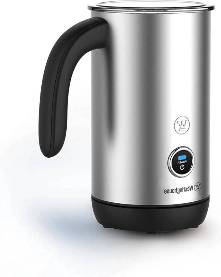 Basic Elektrische Melkopschuimer 200 ml Inhoud Anti-aanbaklaag Warm en Koud Melkschuim Cappuccino Latte Macchiato Cacao 360° Basis Zilver